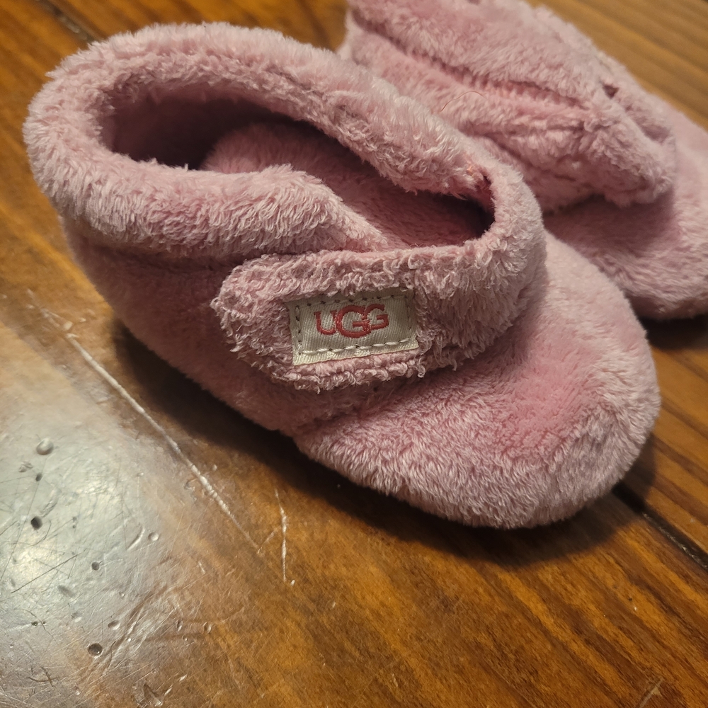 UGG Kids Pink Fuzzy Slippers